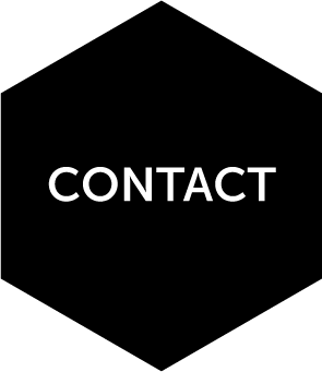 Hexagon Form mit Kontakt schriftzug